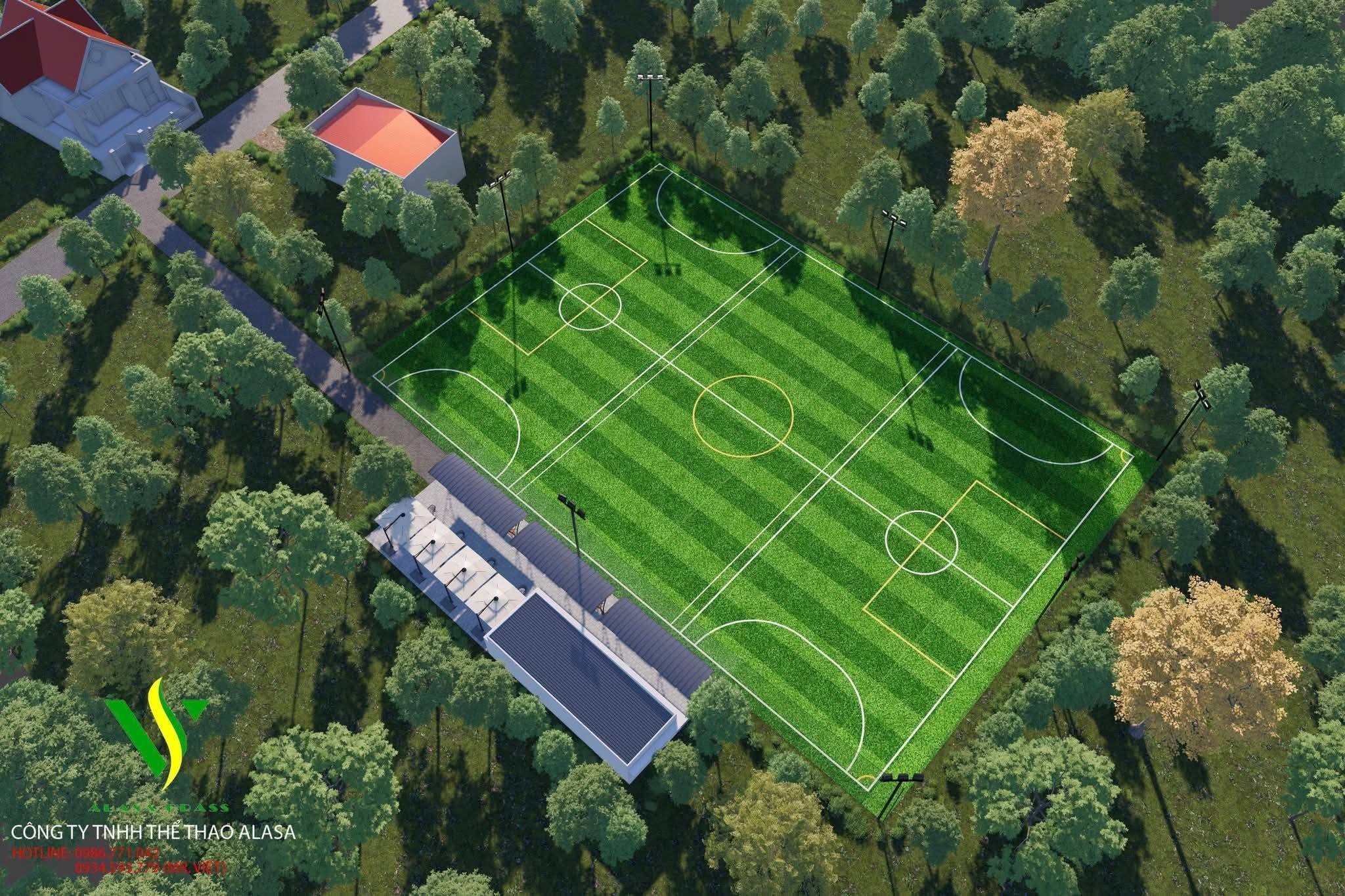 Thi công sân bóng cỏ nhân tạo